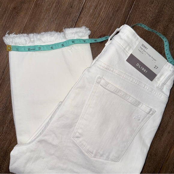 DL1961 Womens Jerry Vintage White Denim High-Rise Straight leg - Picture 3 of 10